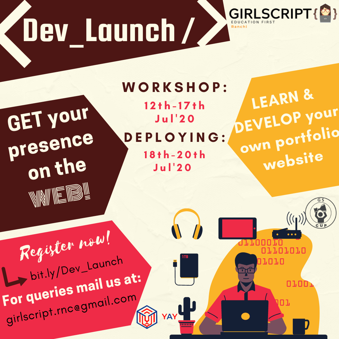 GirlScript Ranchi Devlaunch event for Portfolio Website building